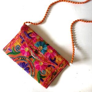 Boho Afghani Tribal Statement Patterned Cloth Crossbody Bag